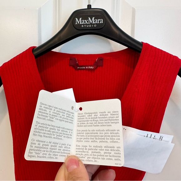 NWOT Max Mara Studio Label-cut Ribbed Knit Top Size: Medium US4/6 Summer/ Fall - Picture 10 of 12